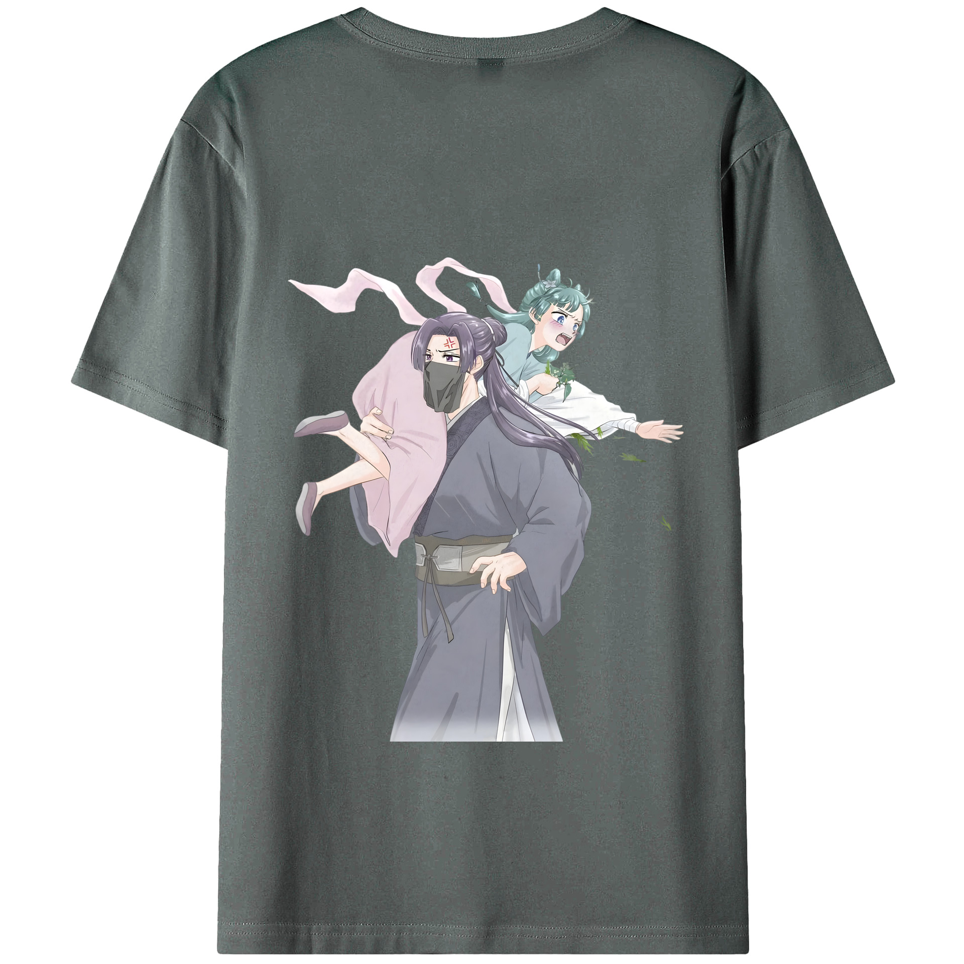 （画像用） 薬屋のひとりごと The Apothecary Diaries 綿100％ メンズ半袖Tシャツ（バックプリント） 通気性